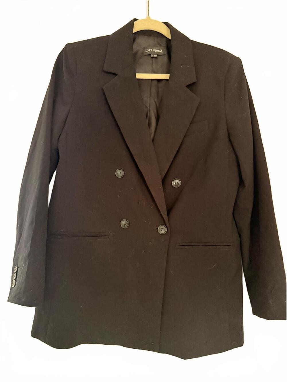 Loft Versa Women's Double-Breasted Black Blazer Size 4